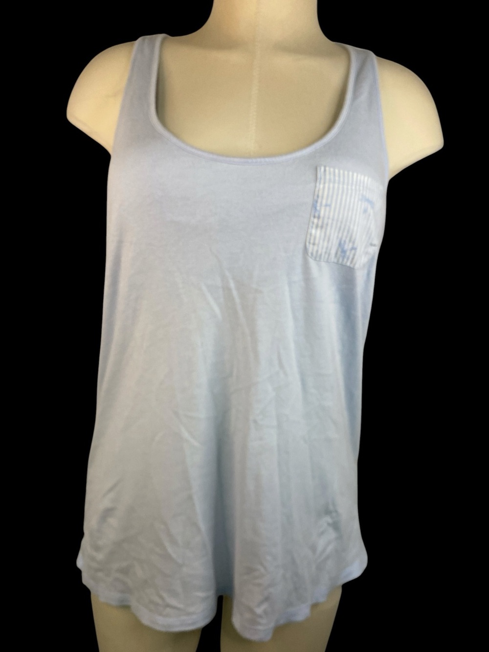 Gap Body Light Blue Scoop Neck Tank Top with Chest Pocket Women’s Large